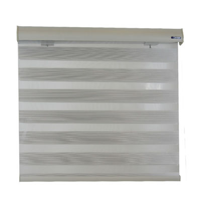 Double Pane Sheer Zebra Vision Blinds วัสดุโพลีเอสเตอร์เมทัลลิคสำหรับสำนักงาน