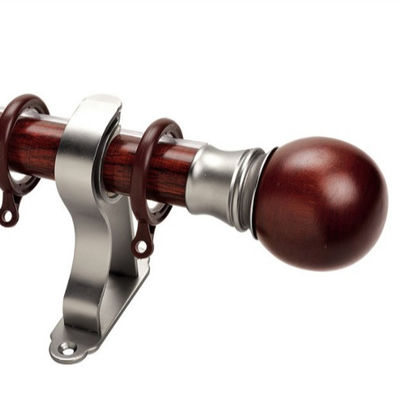 Wood Curtain Rod UK Design Livingroom Window Curtain Pole, Rod Finials, Livingroom Curtain Pole
