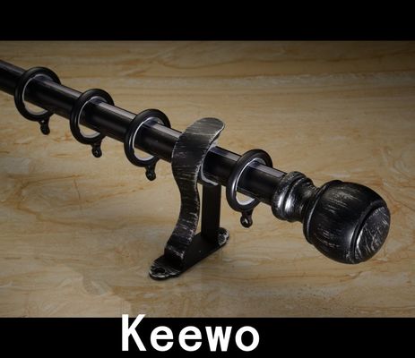Wood Curtain Rod UK Design Livingroom Window Curtain Pole, Rod Finials, Livingroom Curtain Pole
