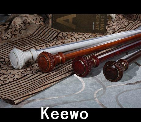 Wood Curtain Rod UK Design Livingroom Window Curtain Pole, Rod Finials, Livingroom Curtain Pole