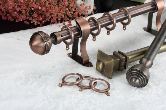 Electroplating Bronze Curtain Rod วัสดุสแตนเลสสำหรับตกแต่งบ้าน