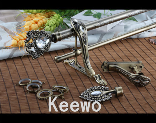 การตกแต่งแบบคลาสสิก Anti -Brass Gold Chrome Anti-Copper Sliver Finishing Metal Iron Curtain Rod