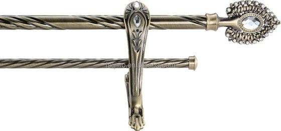 การตกแต่งแบบคลาสสิก Anti -Brass Gold Chrome Anti-Copper Sliver Finishing Metal Iron Curtain Rod