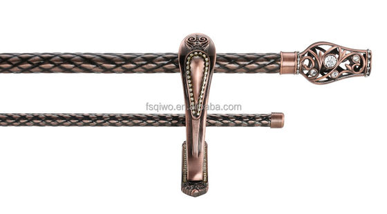 การตกแต่งแบบคลาสสิก Anti -Brass Gold Chrome Anti-Copper Sliver Finishing Metal Iron Curtain Rod