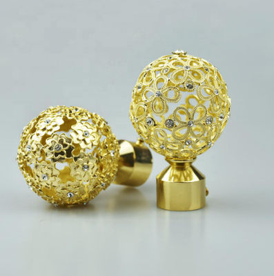 Golden Ball Cap Curtain Rods Finals สไตล์หรูหราสำหรับโรงแรมร้านอาหาร