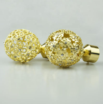 Golden Ball Cap Curtain Rods Finals สไตล์หรูหราสำหรับโรงแรมร้านอาหาร