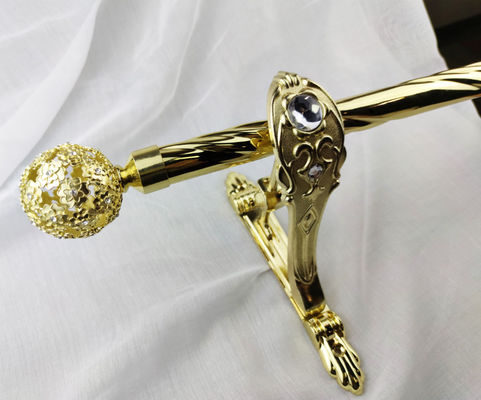 Golden Ball Cap Curtain Rods Finals สไตล์หรูหราสำหรับโรงแรมร้านอาหาร