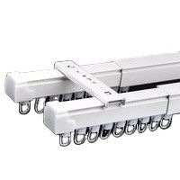 1.1-2.1m อลูมิเนียม Heavy Duty เพดาน Wall Mount Retractable Tension Curtain Track Set