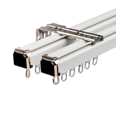 1.1-2.1m อลูมิเนียม Heavy Duty เพดาน Wall Mount Retractable Tension Curtain Track Set