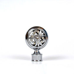 โรงงานขายส่งเศษไม้สีบรอนซ์ 28 มม. โลหะเพชรคริสตัลผ้าม่าน finials ในอุปกรณ์เสริมราวม่าน