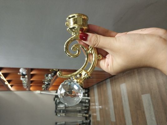 ขายส่งคริสตัลทองเสาม่านโลหะ finials ราวม่านอุปกรณ์เสริมสำหรับราวม่าน
