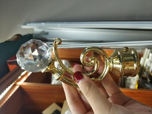 ขายส่งคริสตัลทองเสาม่านโลหะ finials ราวม่านอุปกรณ์เสริมสำหรับราวม่าน