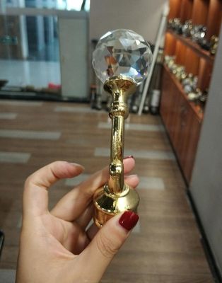 ขายส่งคริสตัลทองเสาม่านโลหะ finials ราวม่านอุปกรณ์เสริมสำหรับราวม่าน