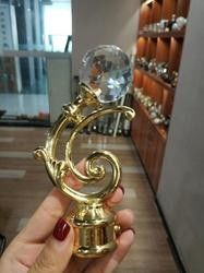 ขายส่งคริสตัลทองเสาม่านโลหะ finials ราวม่านอุปกรณ์เสริมสำหรับราวม่าน