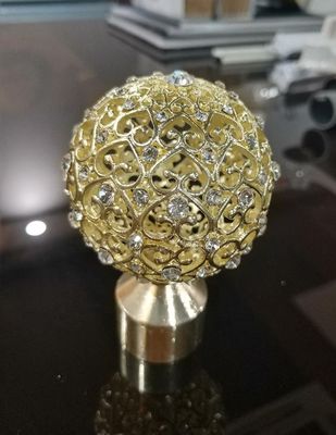 28mm แก้วคริสตัลราคาถูก Rose Gold Curtain Rods Finials Pole Cone Gold Finials ใหม่สำหรับ Curtain Rods