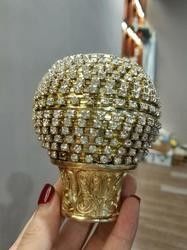 ขายส่งลูกแก้วคริสตัลทรงกลมสีทองประดับเพชรรอบสุดท้ายคุณภาพสูง