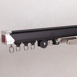รางม่านโลหะสำหรับงานหนัก Double Glider พร้อม Electrophoresis OEM