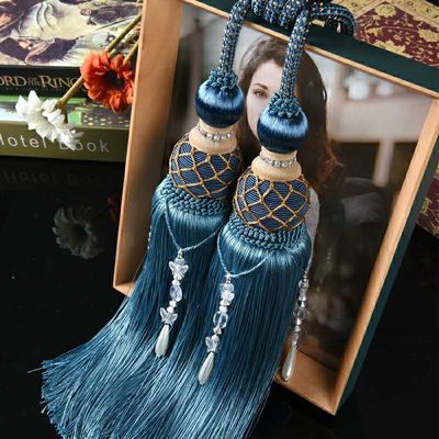 เชือกกำมะหยี่สีแดงสีน้ำเงินคุณภาพสูงเชือกตกแต่งสีทองสำหรับผ้าม่านสำหรับผ้าม่านและโปร่งแสง