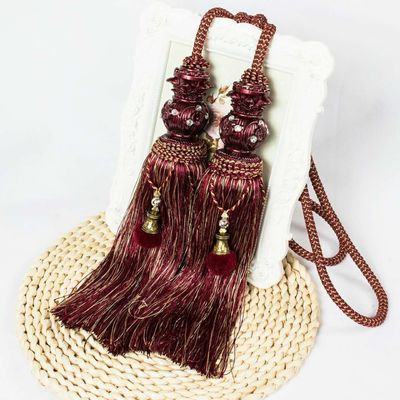 เชือกกำมะหยี่สีแดงสีน้ำเงินคุณภาพสูงเชือกตกแต่งสีทองสำหรับผ้าม่านสำหรับผ้าม่านและโปร่งแสง