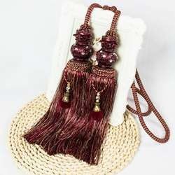 เชือกกำมะหยี่สีแดงสีน้ำเงินคุณภาพสูงเชือกตกแต่งสีทองสำหรับผ้าม่านสำหรับผ้าม่านและโปร่งแสง