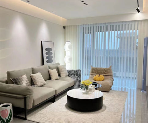 มู่ลี่แนวตั้ง PVC สีขาวสไตล์โมเดิร์นสำหรับหน้าต่างระบายอากาศ
