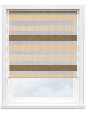 Blackout Office ห้องครัวห้องน้ำ Zebra Double Roller Blinds รูปแบบแนวนอน