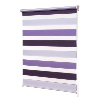 Blackout Office ห้องครัวห้องน้ำ Zebra Double Roller Blinds รูปแบบแนวนอน